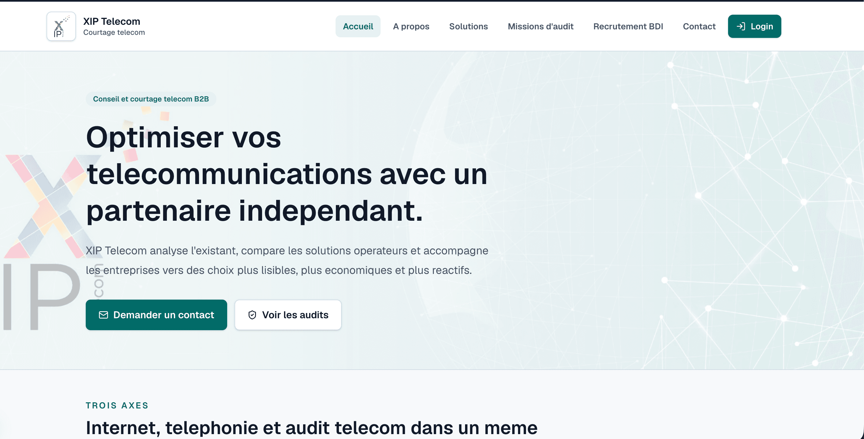 Aperçu du projet XIP Telecom v2